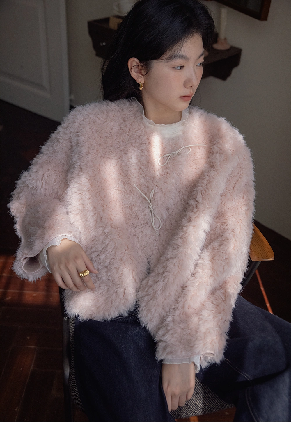 ☆☆GENERAL IDEA☆☆ WOMAN two-way zipper boucle fur jacket Women's Faux Fur Jacket with Toggle Closures – EGGKA