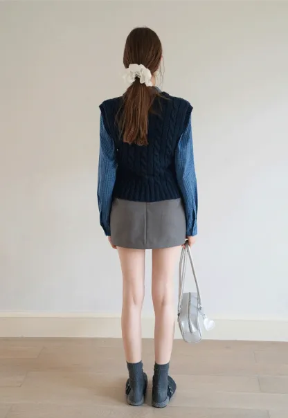 V Neck Sleeveless Knit Pullover Vest