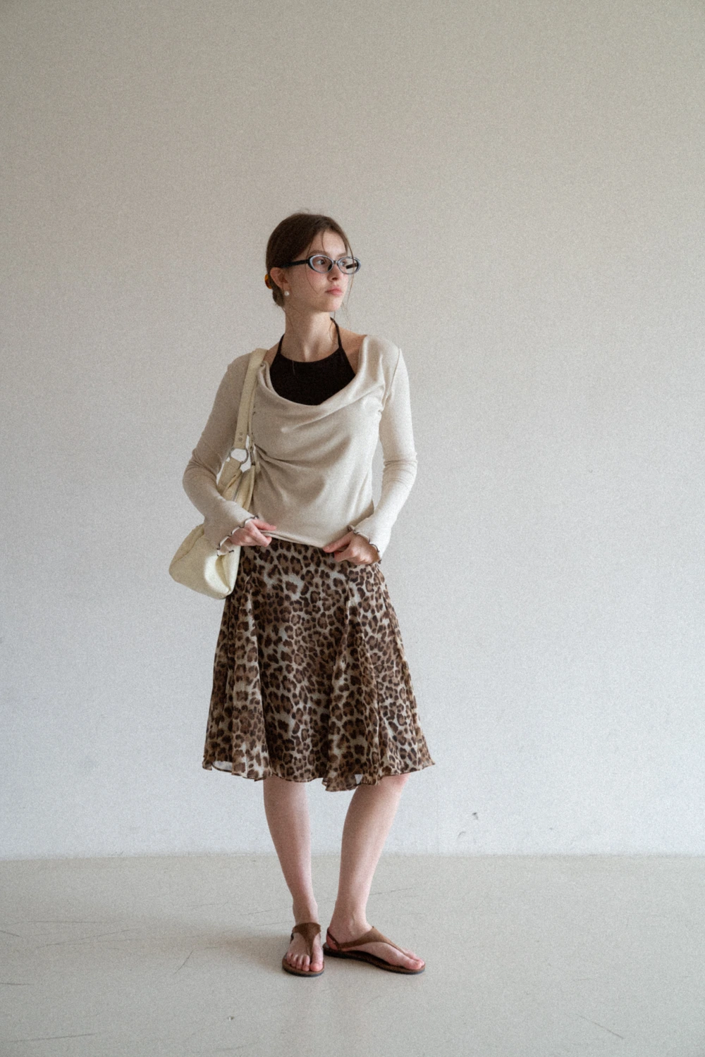 Leopard Print A-Line Skirt