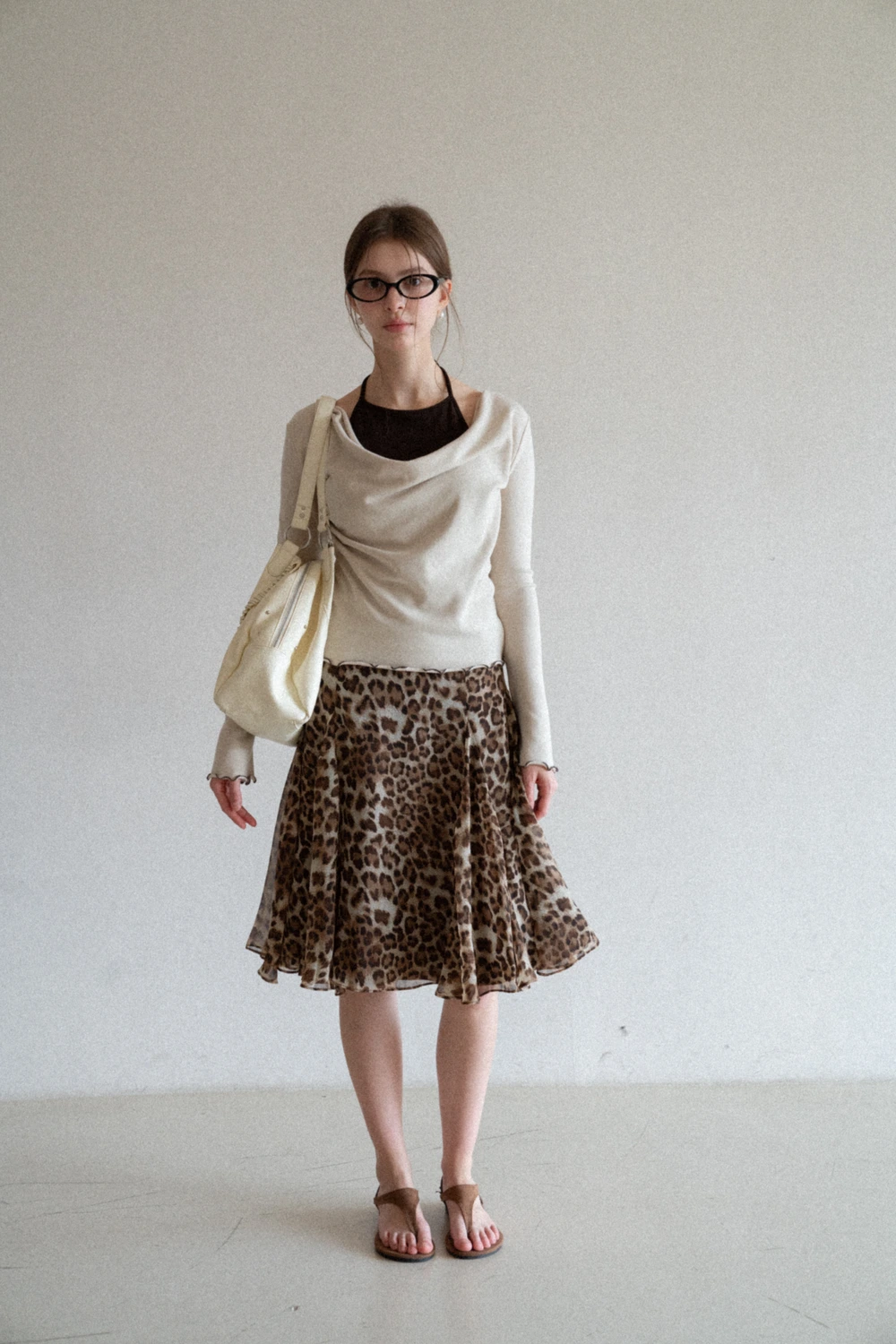 Leopard Print A-Line Skirt
