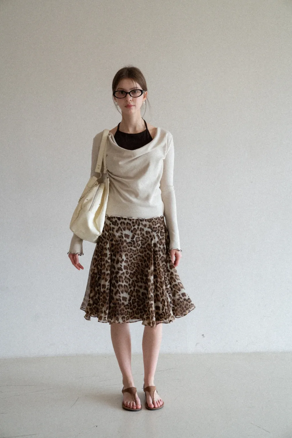 Leopard Print A-Line Skirt