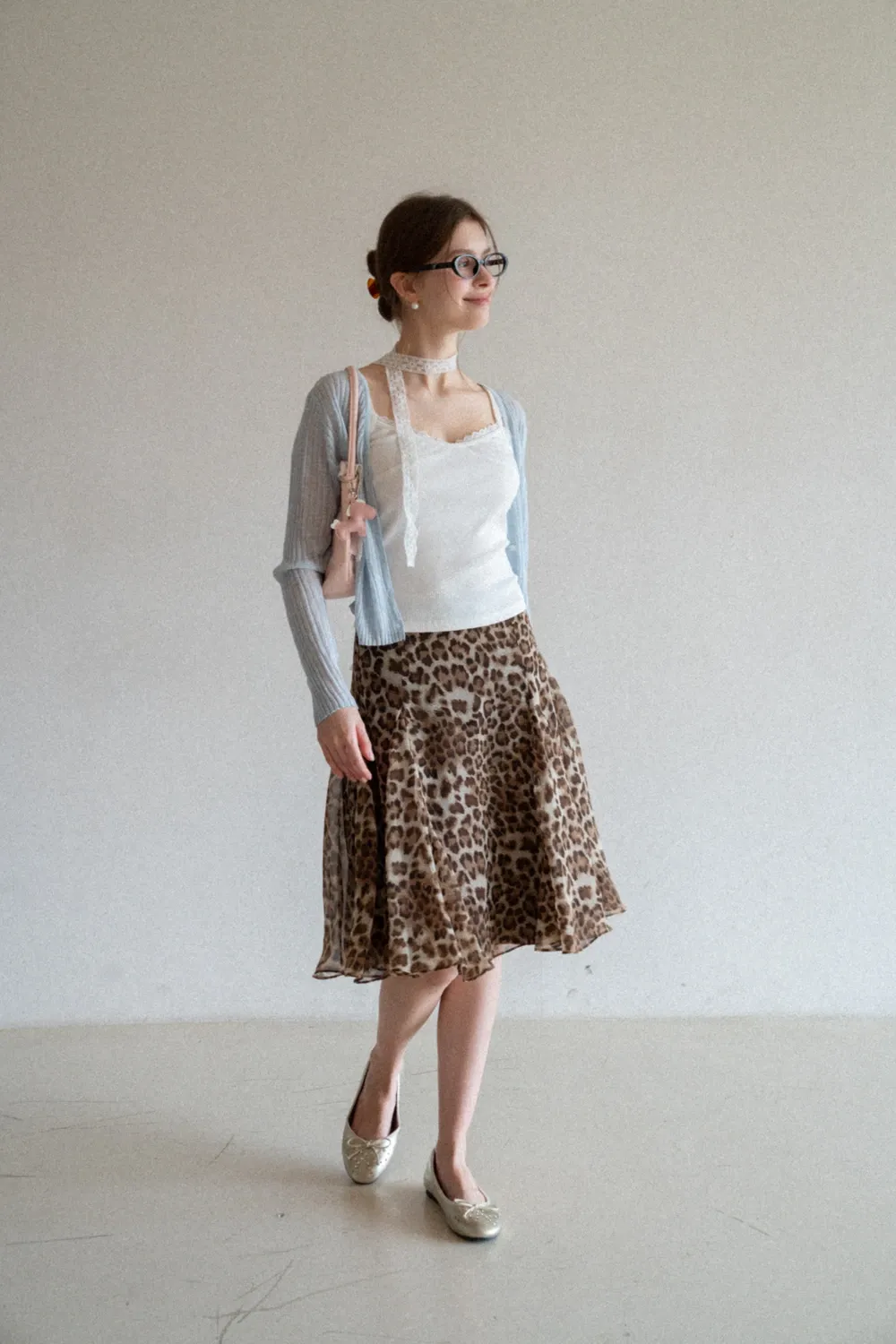 Leopard Print A-Line Skirt