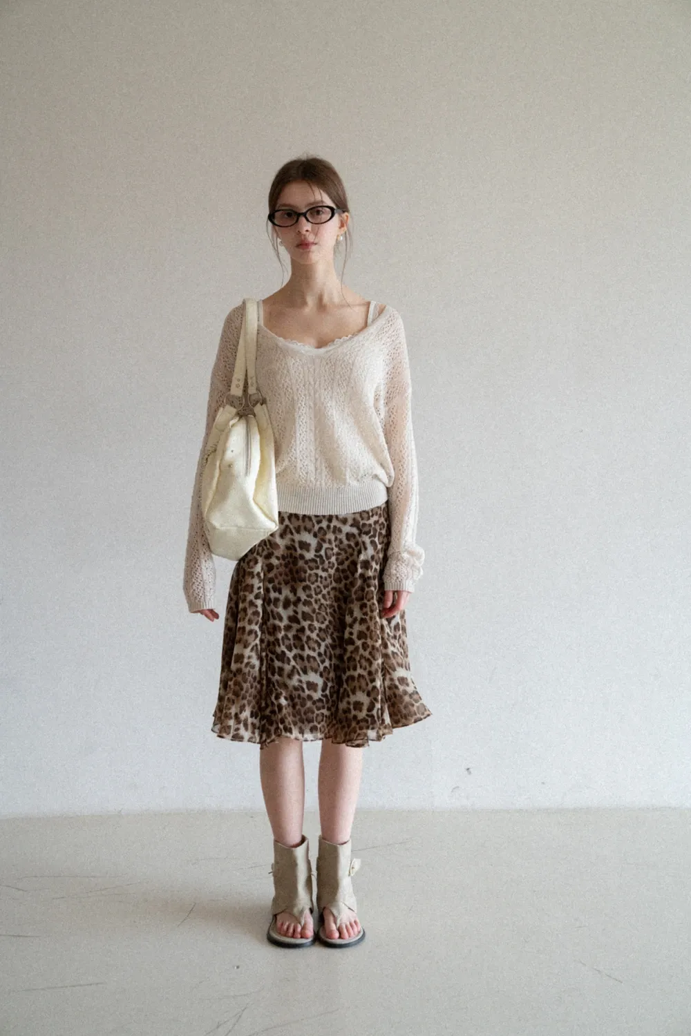 Leopard Print A-Line Skirt