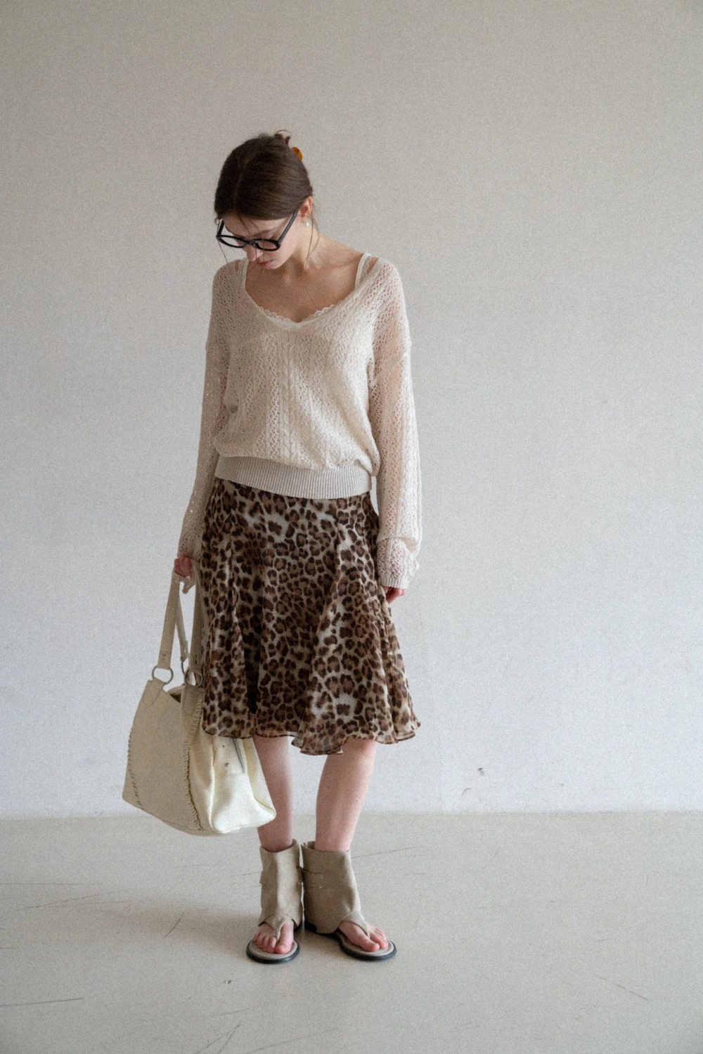 Leopard Print A-Line Skirt
