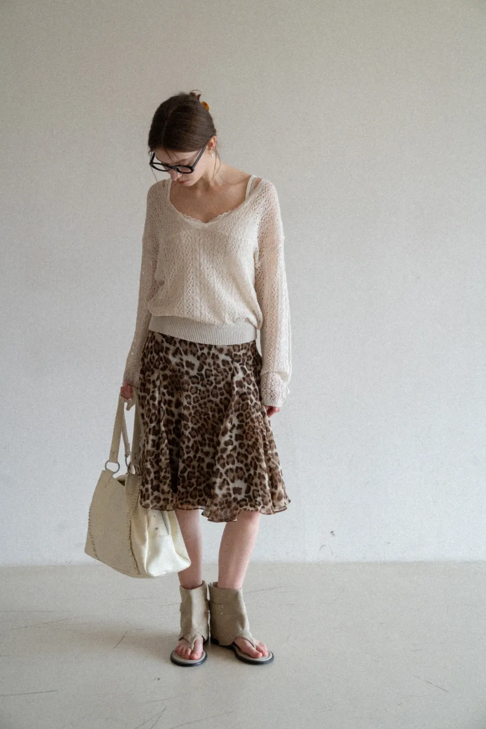 Leopard Print A-Line Skirt