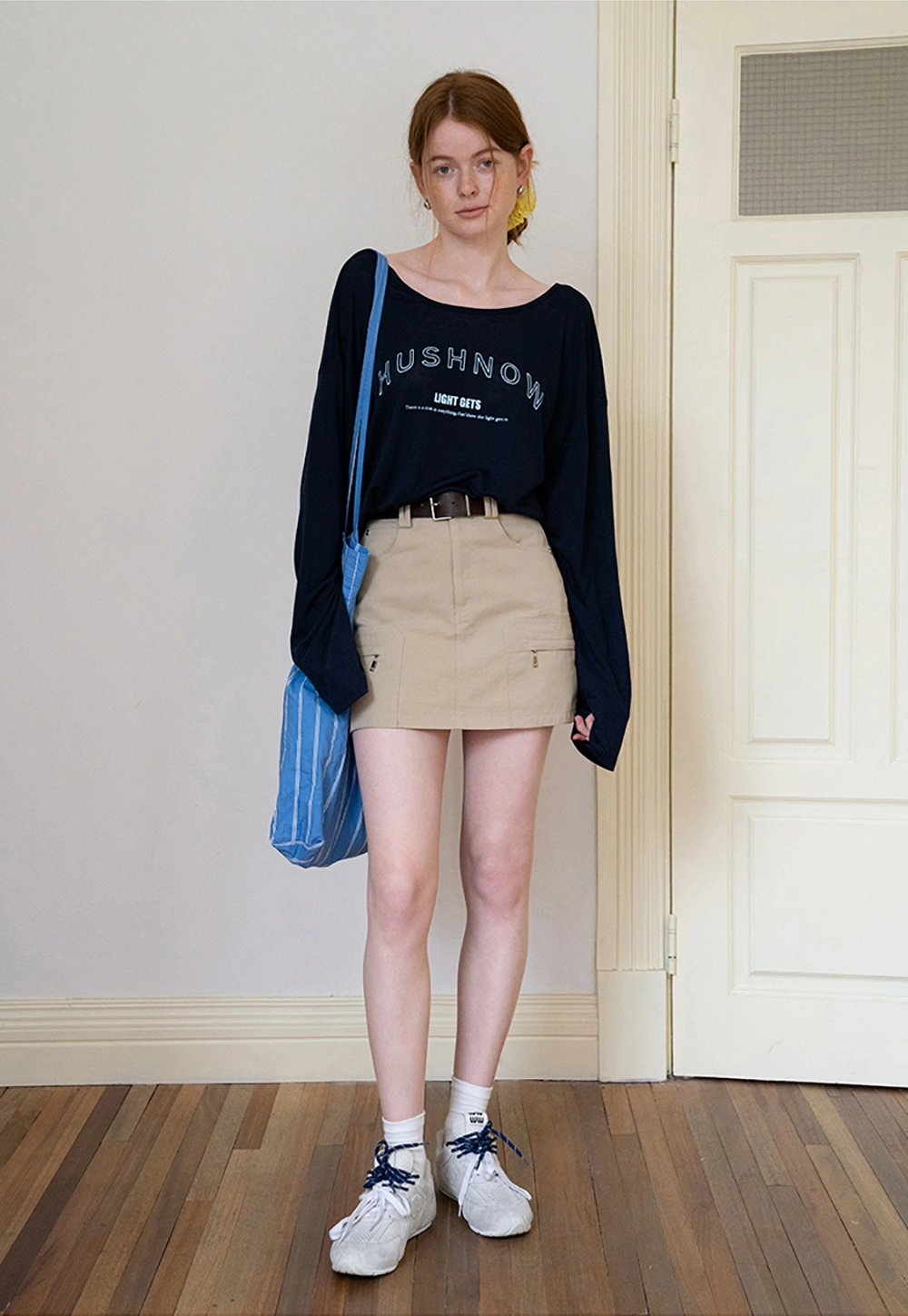 Women's High-Waist A-Line Mini Jean Skirt