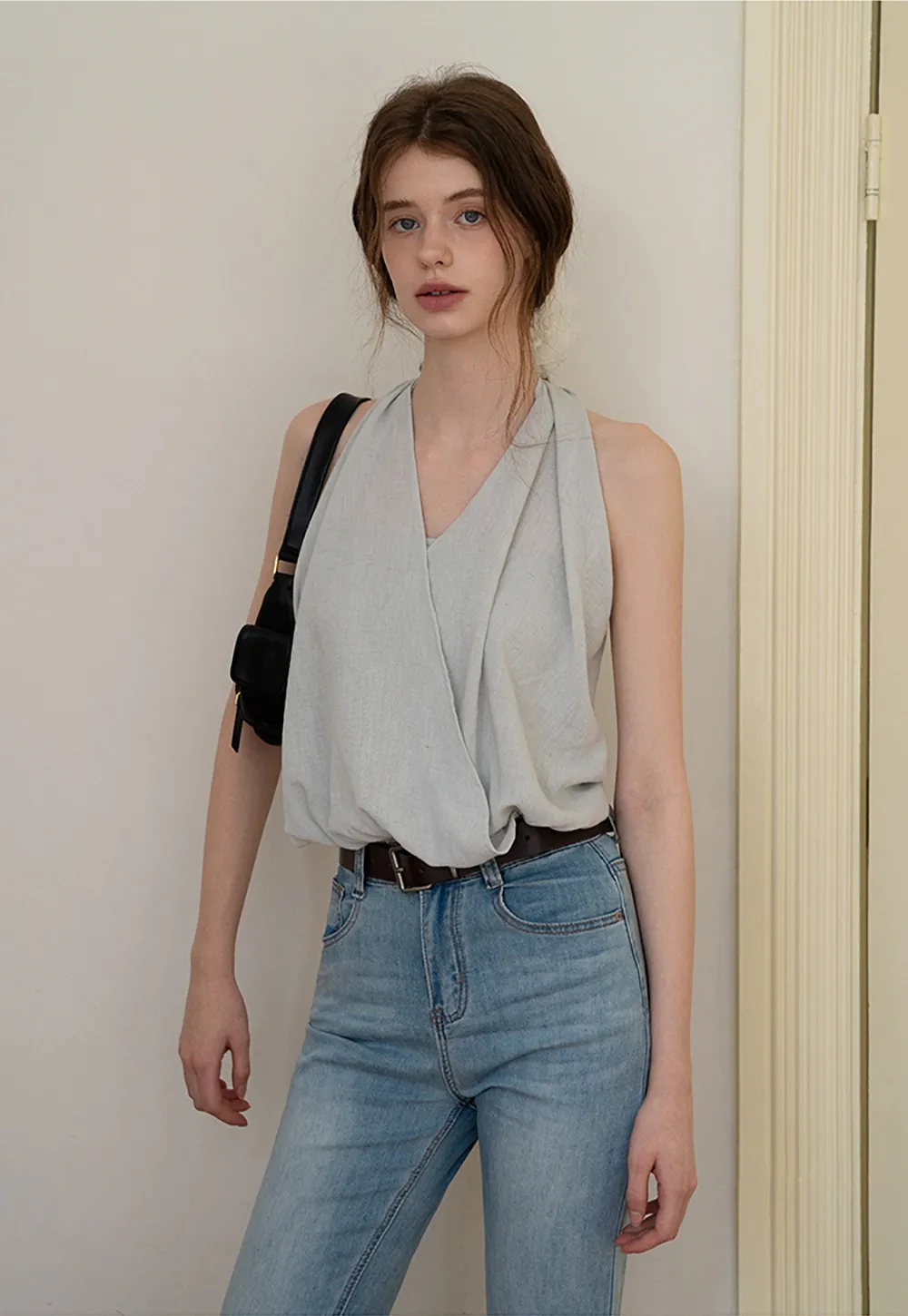 Draped Wrap Halter Top