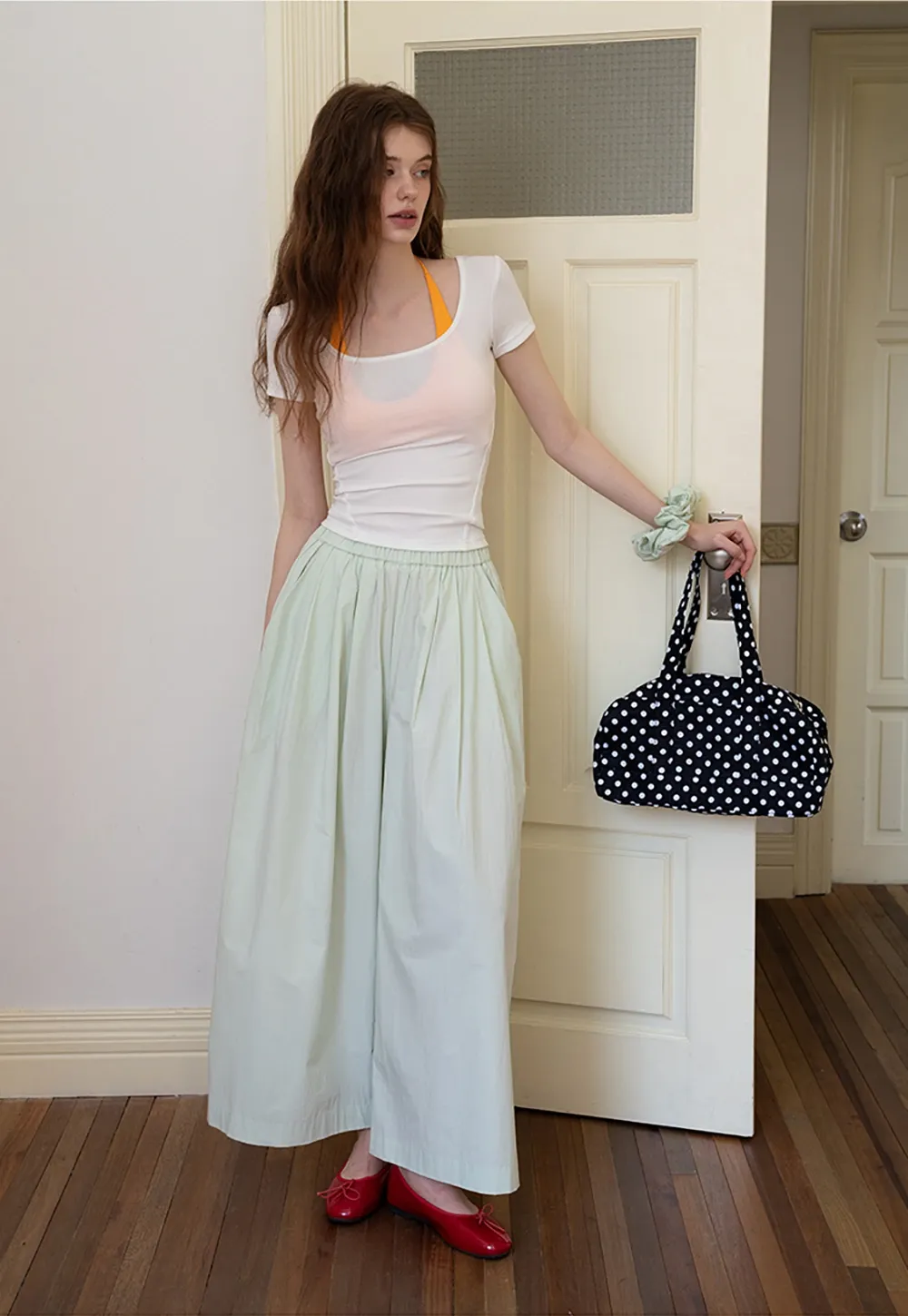 Wide-Leg Skirt Pants