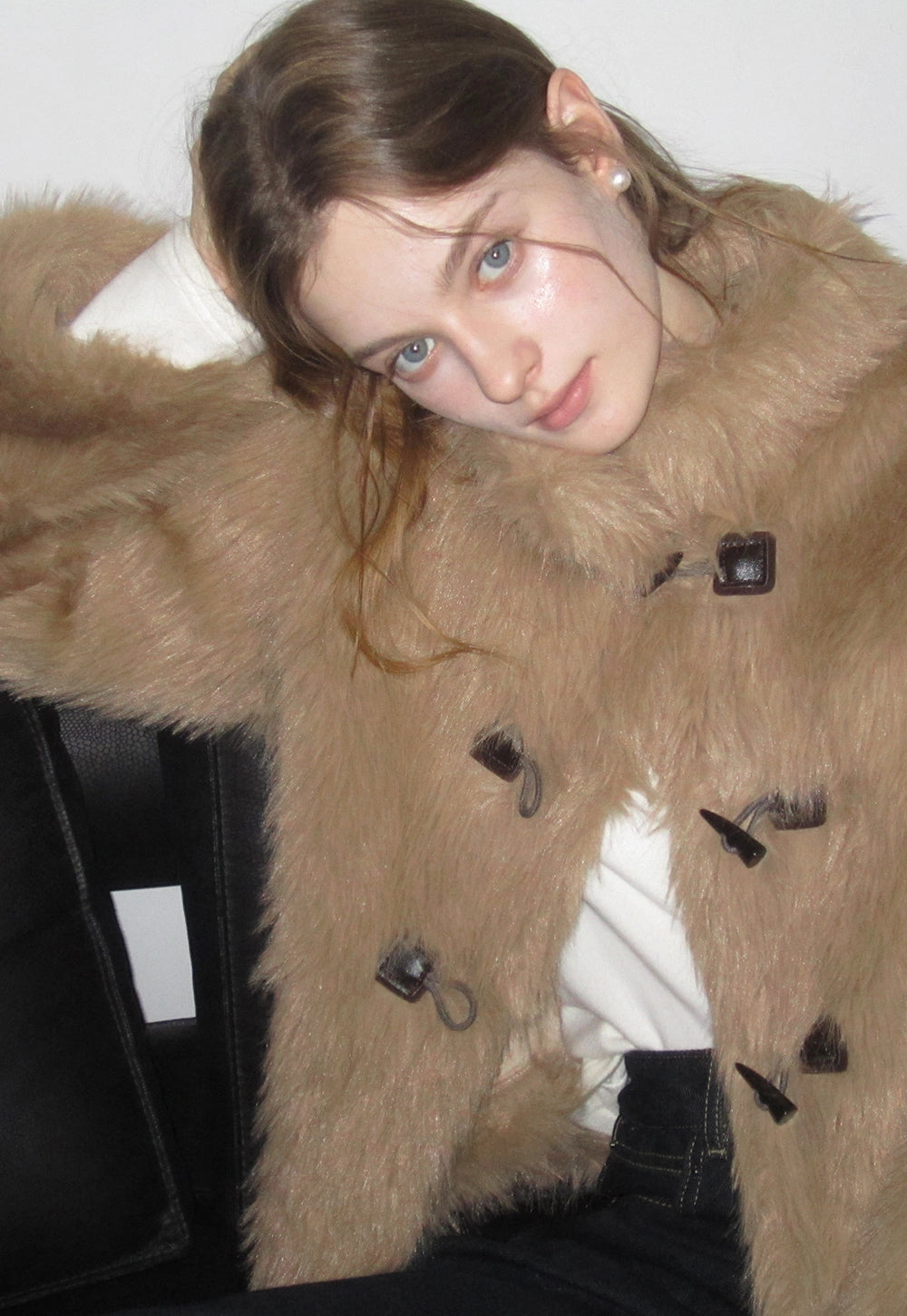 eggka ファー　コート レディース アウター - ブレザー、ツイード、クロップド