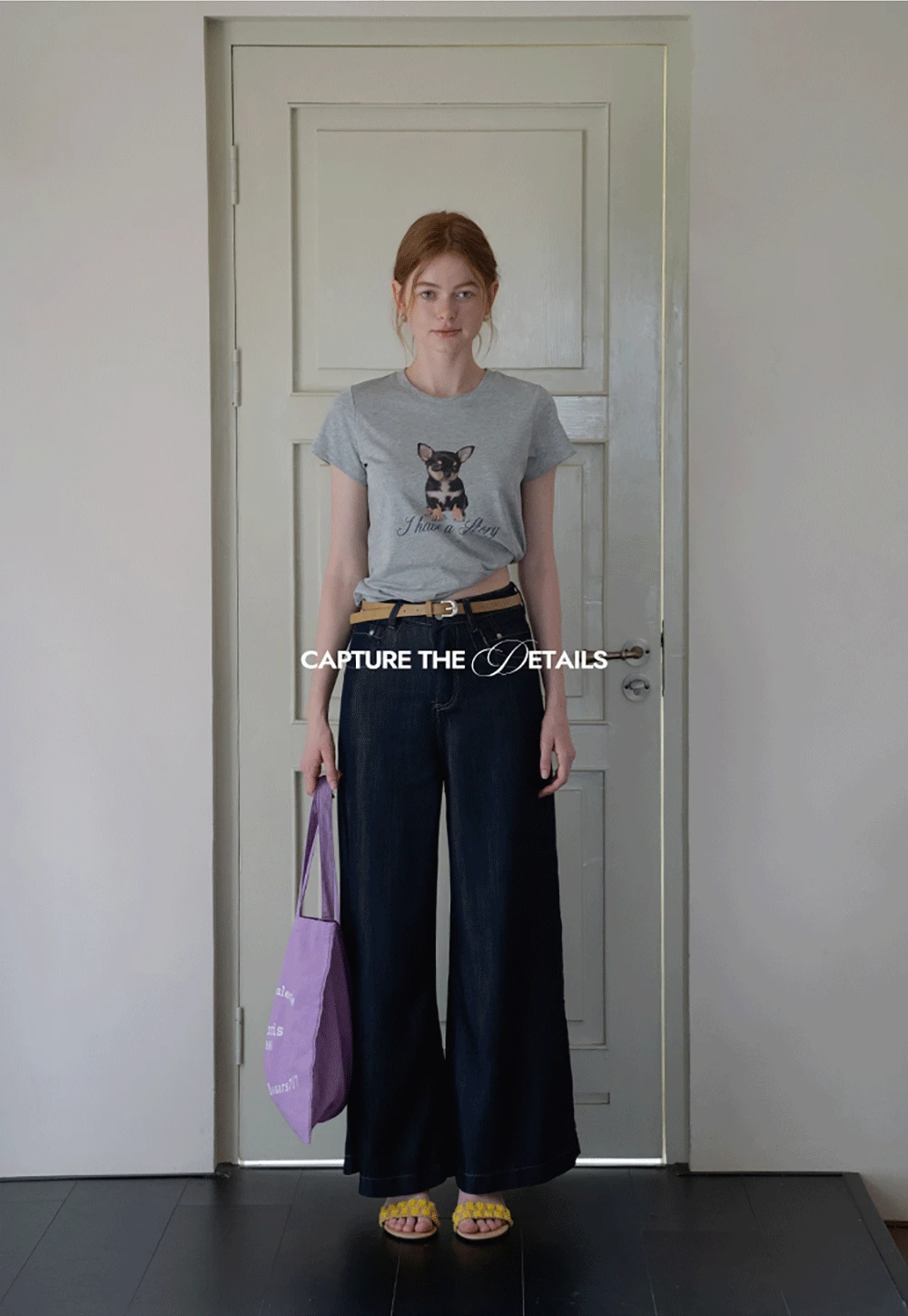 Artistic Dog Graphic Fitted Tee