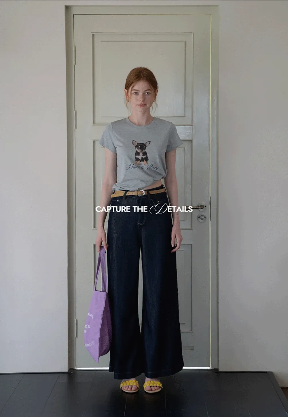Artistic Dog Graphic Fitted Tee