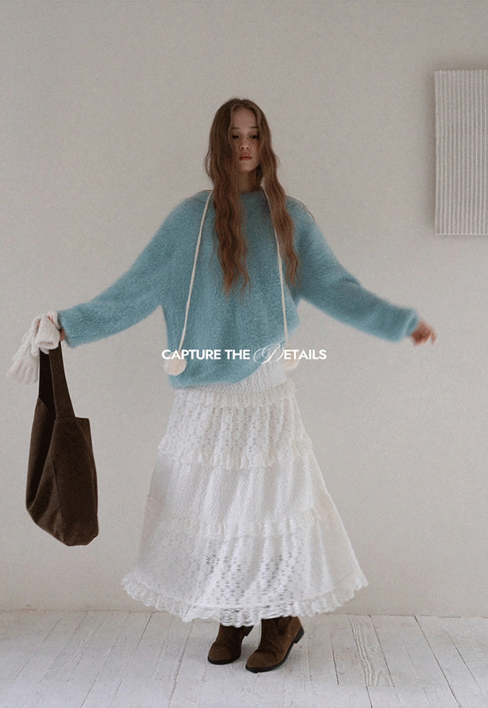 Womens Fluffy Long Sleeve Sweater