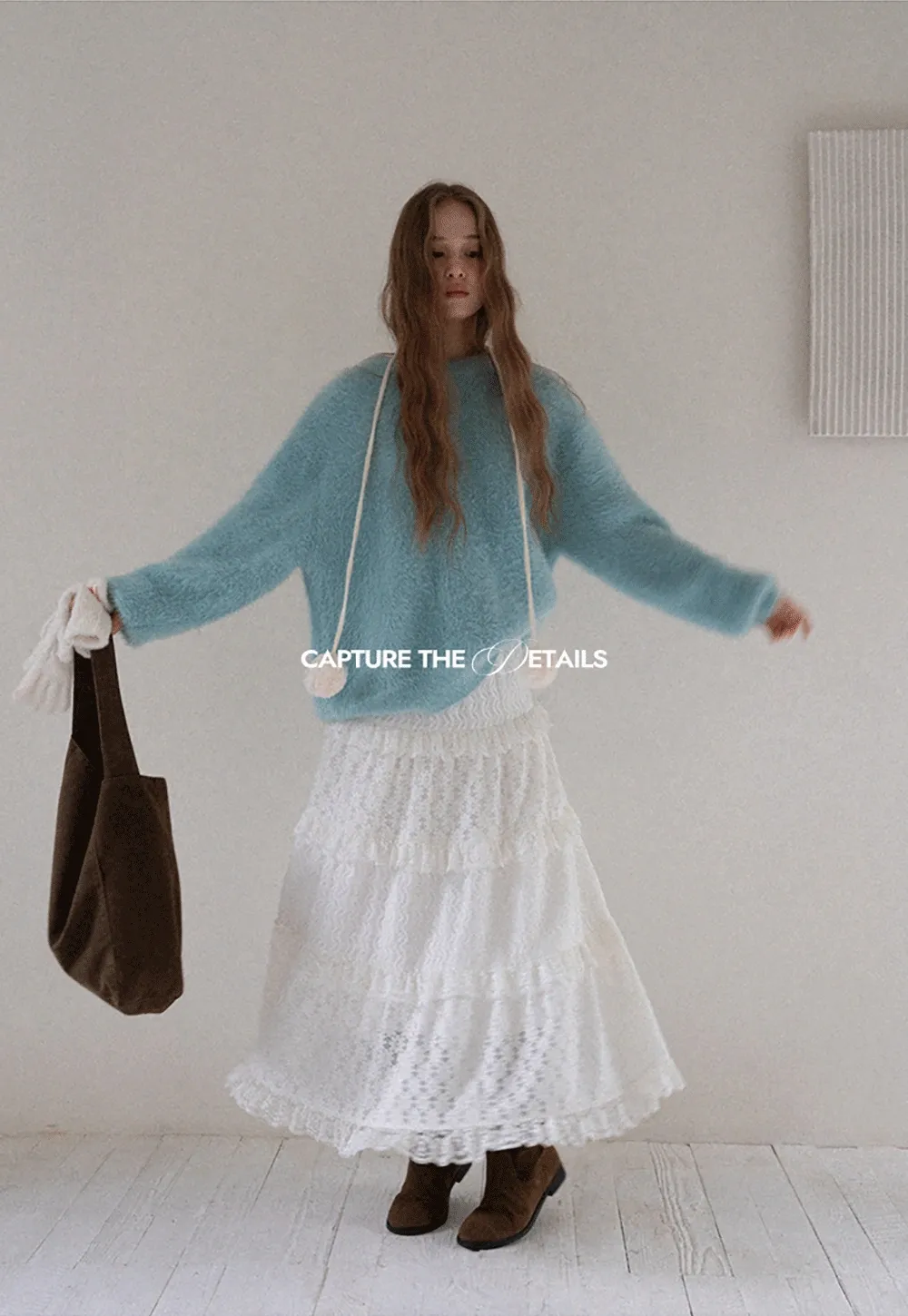 Womens Fluffy Long Sleeve Sweater