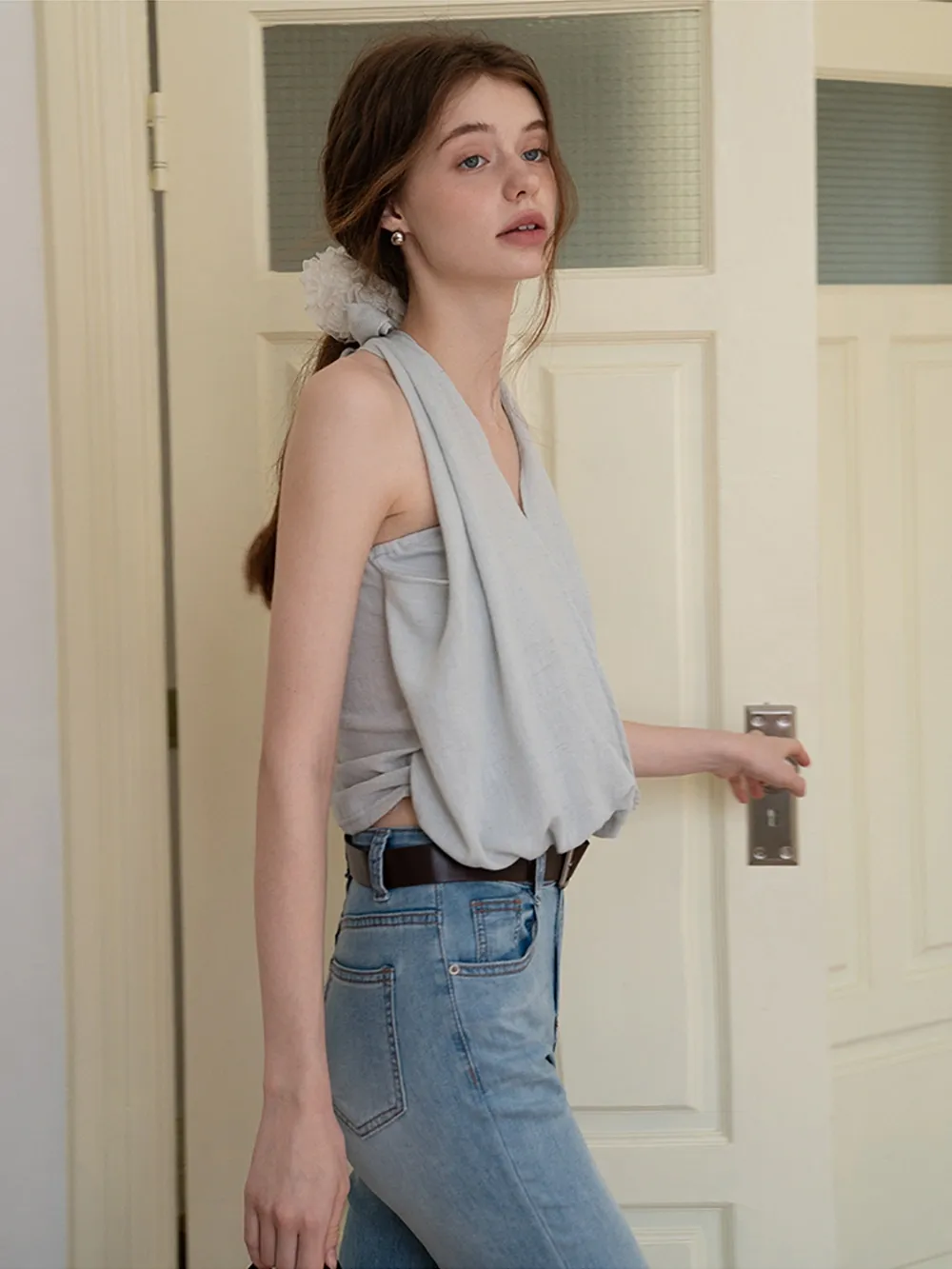 Draped Wrap Halter Top