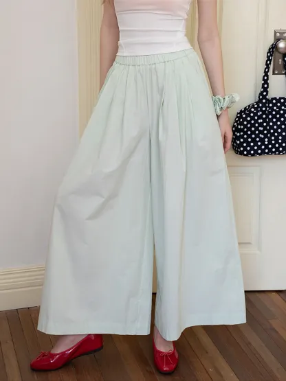 Wide-Leg Skirt Pants