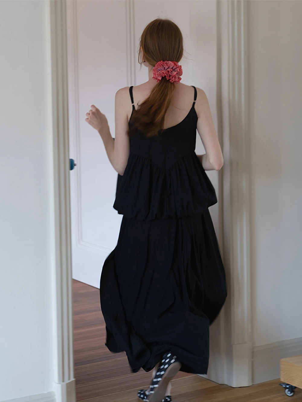 Women's V-Neck Peplum Cami Top with Empire Waist