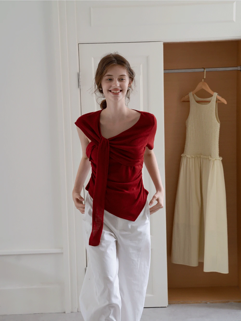 Asymmetrical Tie-Front T-Shirts