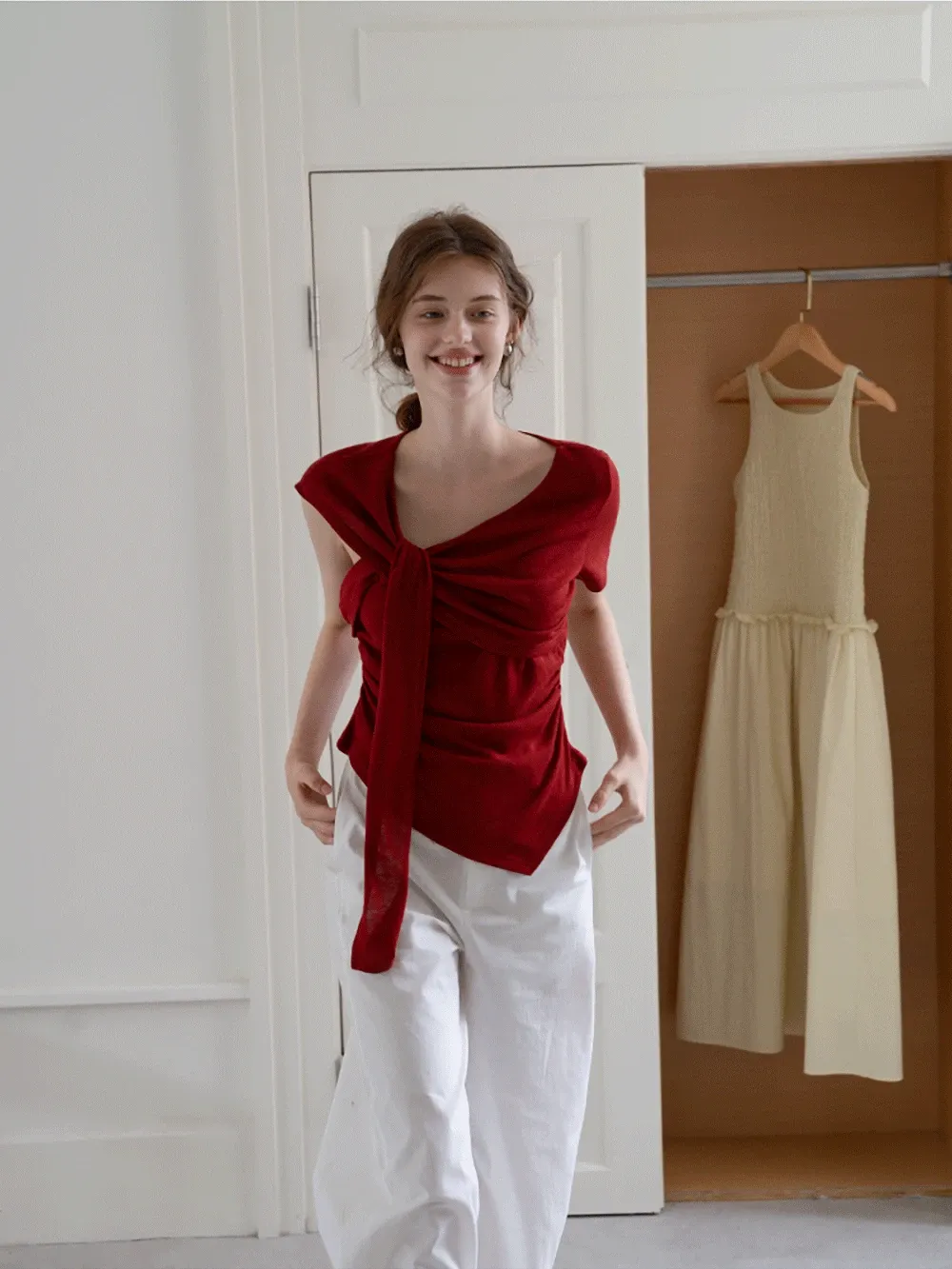 Asymmetrical Tie-Front T-Shirts