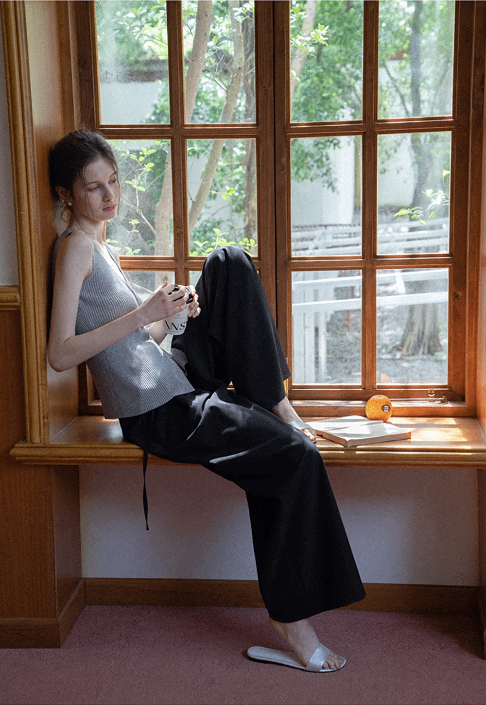 Pleated Wide-Leg Trousers