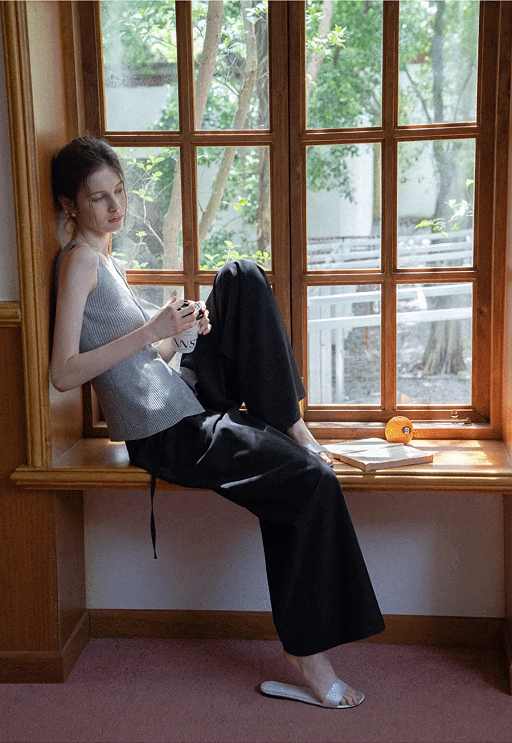 Pleated Wide-Leg Trousers