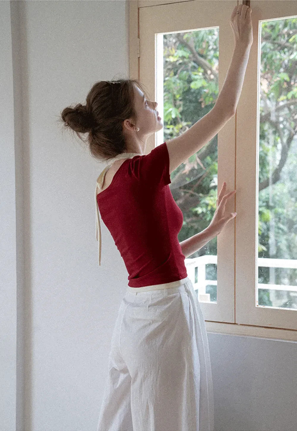 Women's High Waist Pleated Wide Leg Trousers