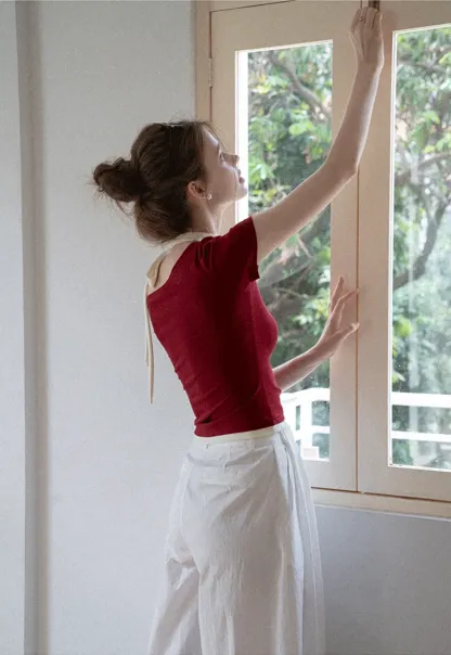 Women's High Waist Pleated Wide Leg Trousers