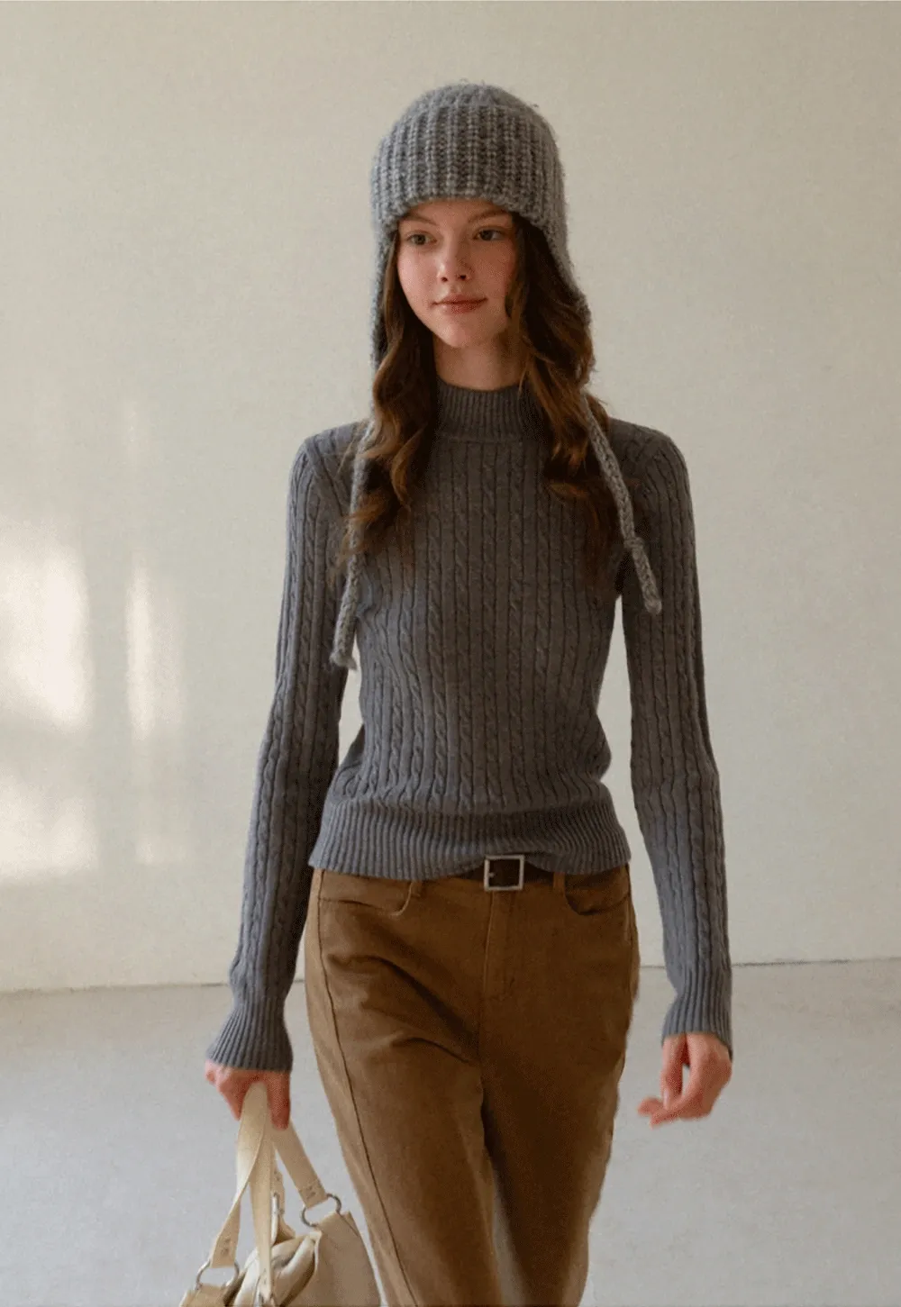 Soft Ribbed Knit Sweater with Cropped Fit