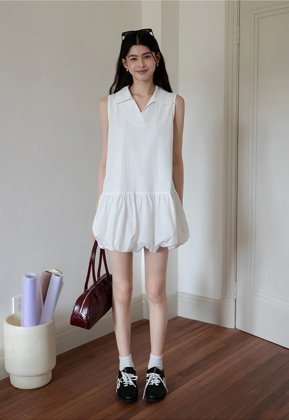 Women’s Sleeveless Bubble Hem Mini Dress
