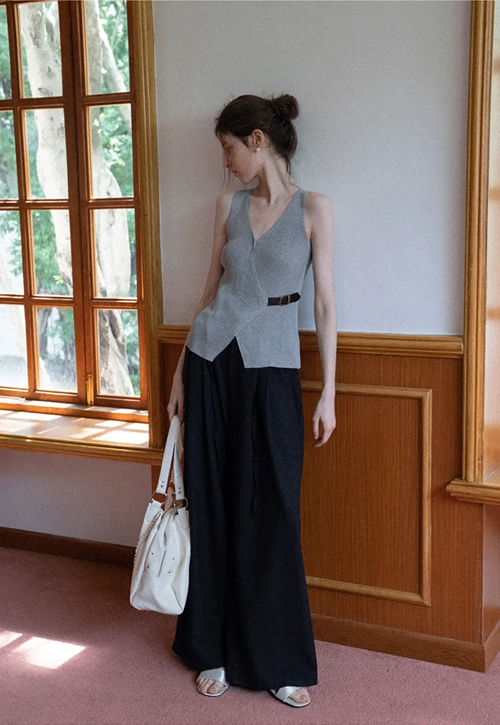 Pleated Wide-Leg Trousers