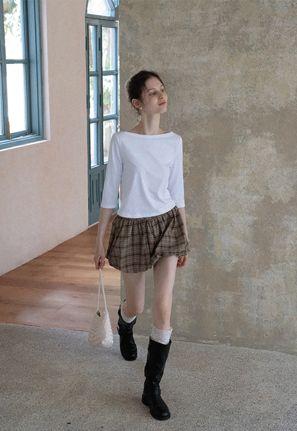 Women's Boat Neck 3/4 Sleeve Top