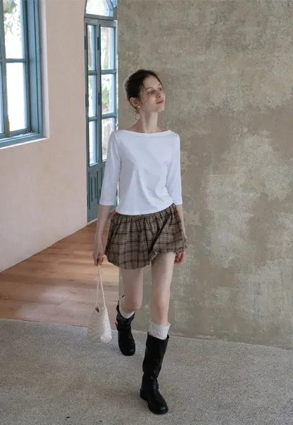 Women's Boat Neck 3/4 Sleeve Top