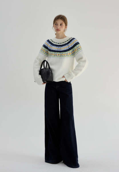 Women's Fair Isle Crew Neck Sweater