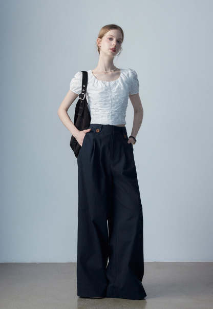 Women's White Eyelet Puff Sleeve Top