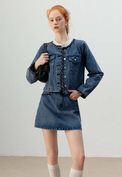 Women's Denim Jacket and Skirt Set – EGGKA