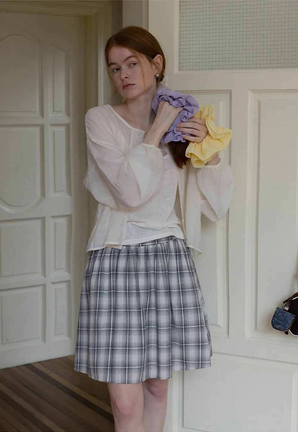 Women’s Button-up Blouse with Long Sleeves And Camis
