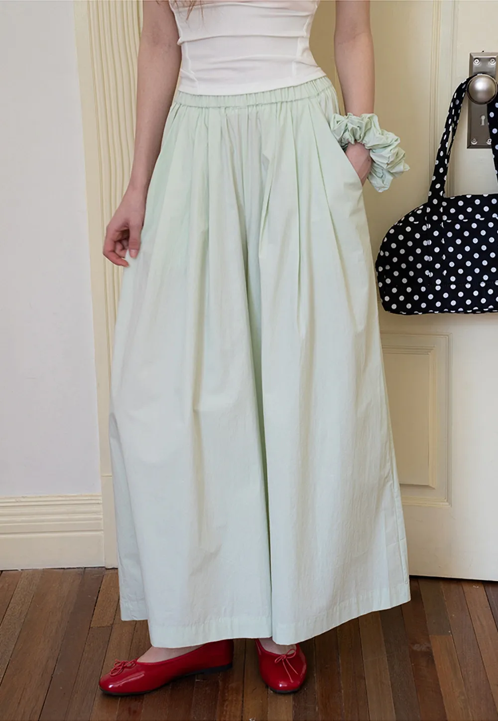 Wide-Leg Skirt Pants