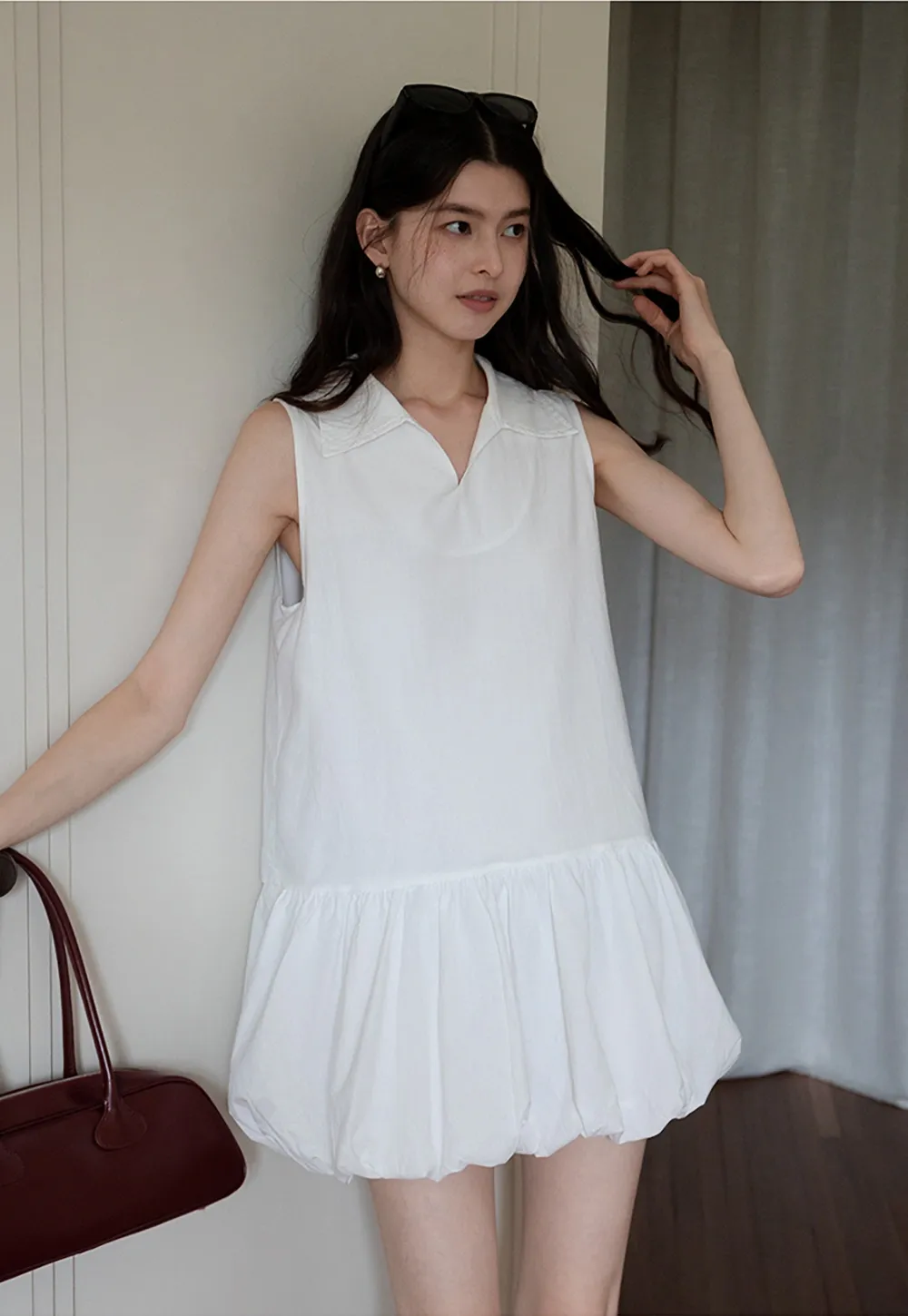 Women’s Sleeveless Bubble Hem Mini Dress