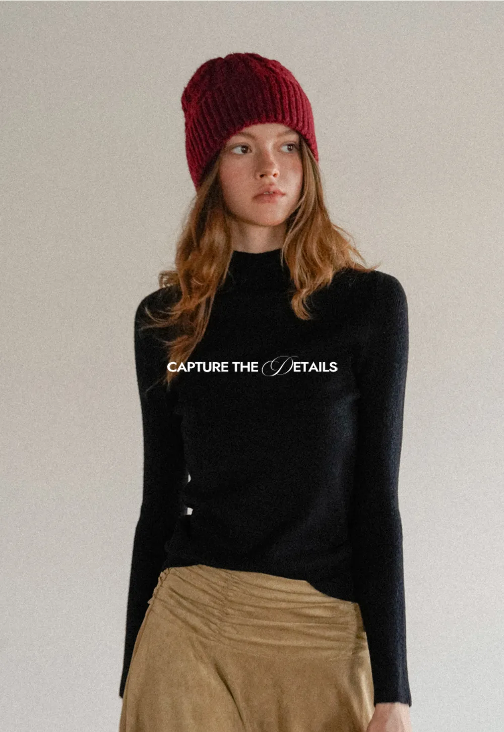 Mock Neck Ribbed Knit Sweater