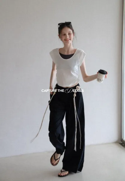 Boho Shell Tassel Wide Leg Pants