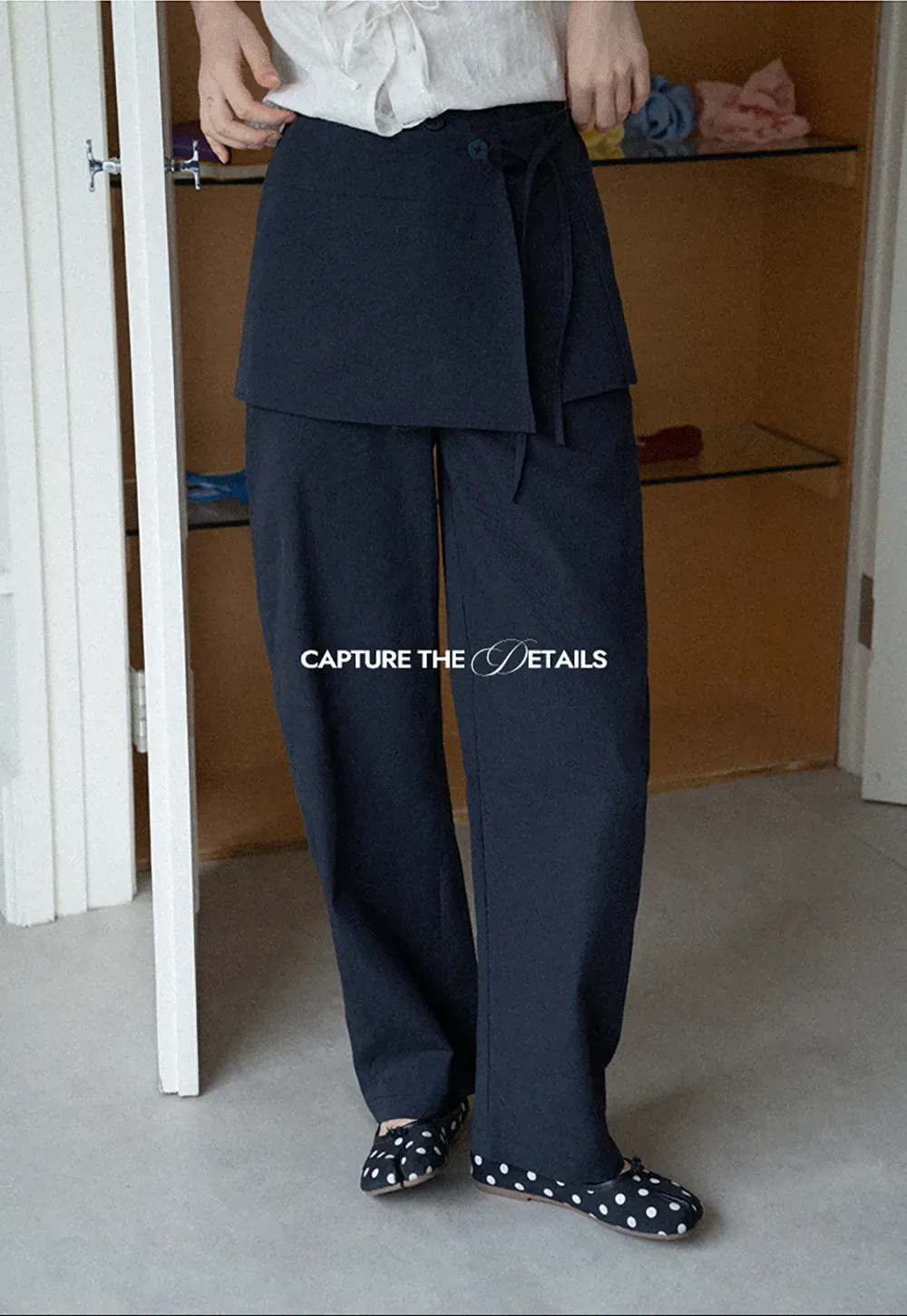 Women's Linen Pants with Detachable Flap