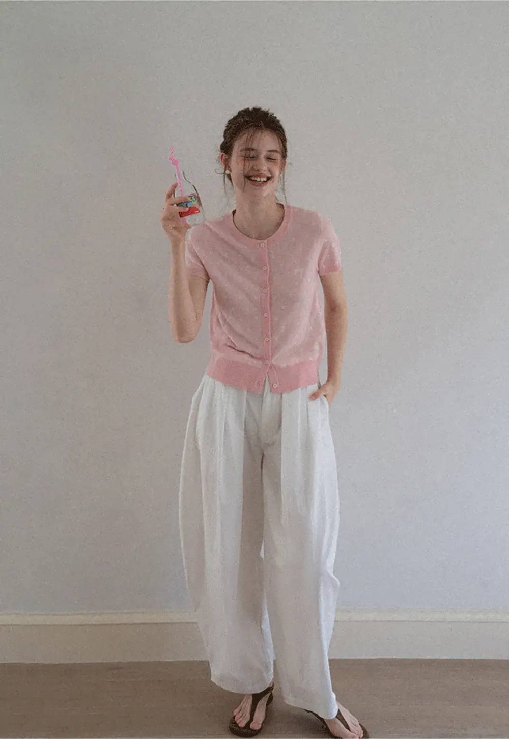 Women's High Waist Pleated Wide Leg Trousers