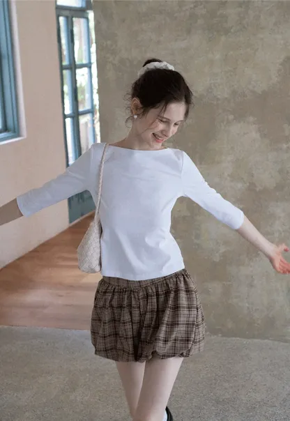 Women's Boat Neck 3/4 Sleeve Top