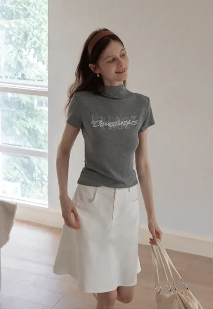 Women's A-Line Mini Skirt with Pockets