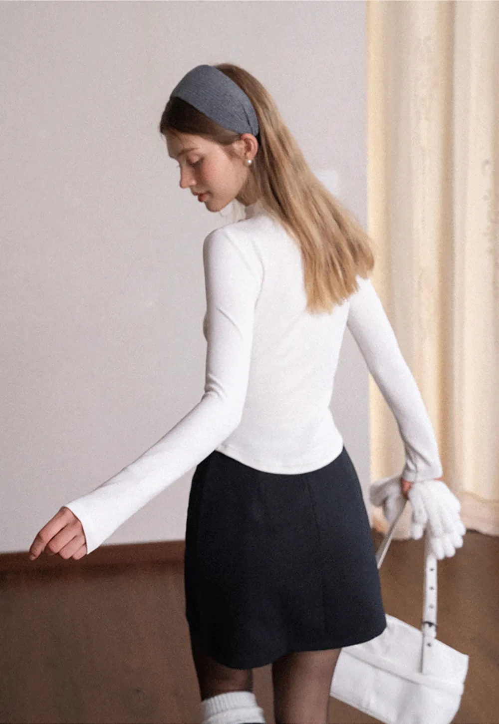 Wool Blend Mini Skirt