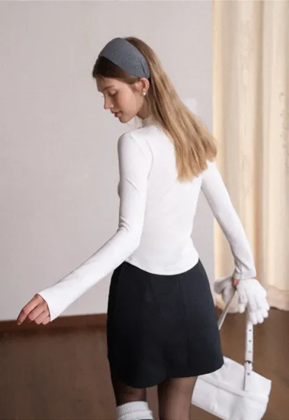 Wool Blend Mini Skirt