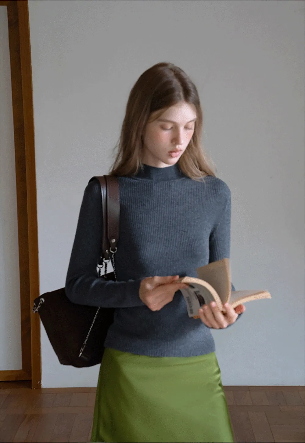 Women’s Ribbed Knit Turtleneck Sweater Top