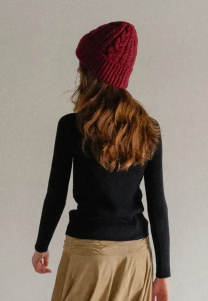 Mock Neck Ribbed Knit Sweater