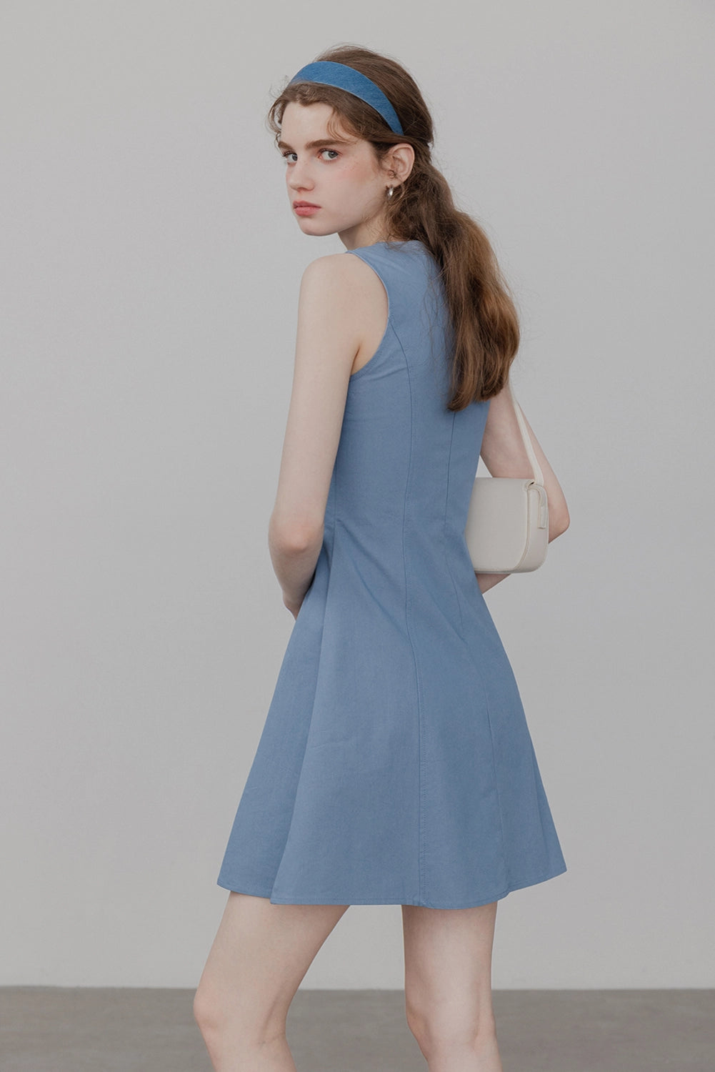 [ ] Sleeveless Mini Dress ★大人気★ Daacee Women's Sleeveless Bodycon Denim Mini Dress Casual