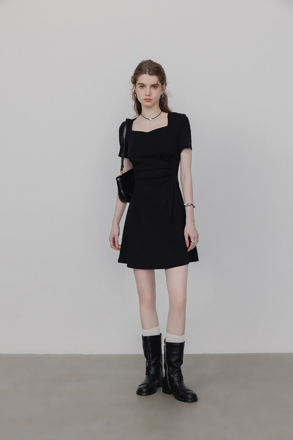 Women's Square Neck A Line Short Dress