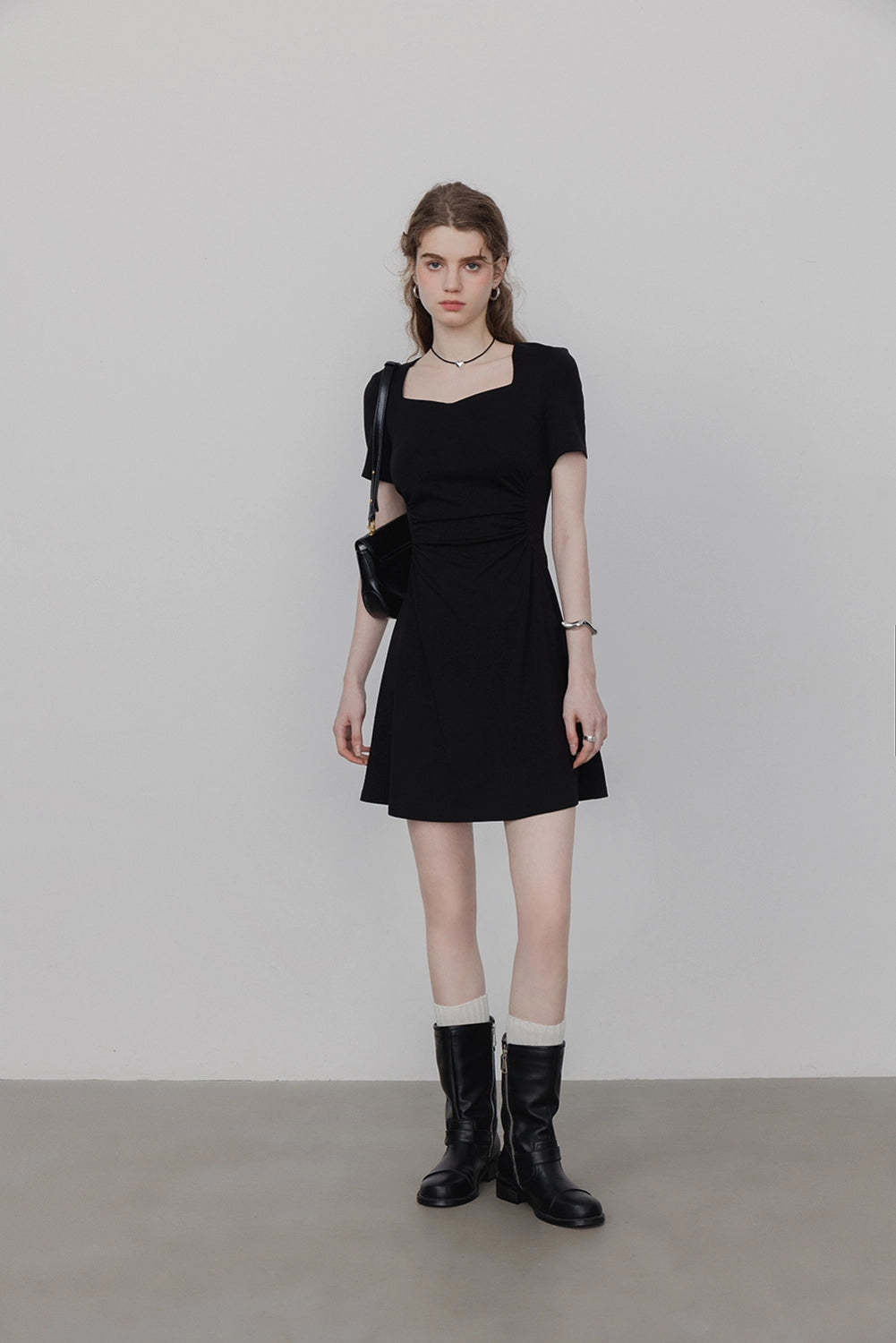 Women's Square Neck A Line Short Dress